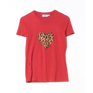 「MOSCHINO JEANS」 刺繍半袖Tシャツ 42 レッド メンズ