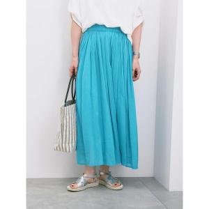 ロング スカート 「Made in India」ボイルギャザースカート