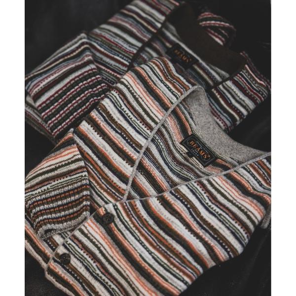 カーディガン マルチストライプ カーディガン メンズ