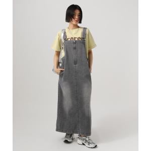 ジャンパースカート ストレッチデニムジャンスカの商品画像