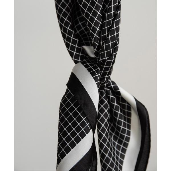 スカーフ バンダナ square pattern accent line scarf / スクエアパ...