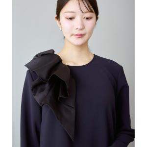 ブローチ 入学式 入園式 卒業式 レイヤードフリルパーツ(マットサテン)「喪服・礼服」「入卒式・結婚式」「オフィス/ビジネス/デイリーにも使える」