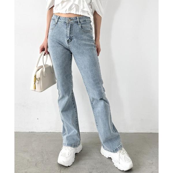 ジーンズ デニム デニムパンツ スリムフレアデニムパンツ レディース