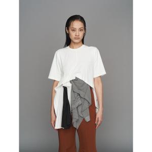 UN3D.（アンスリード） tシャツ DENIM DETAIL DOCKING T-SH