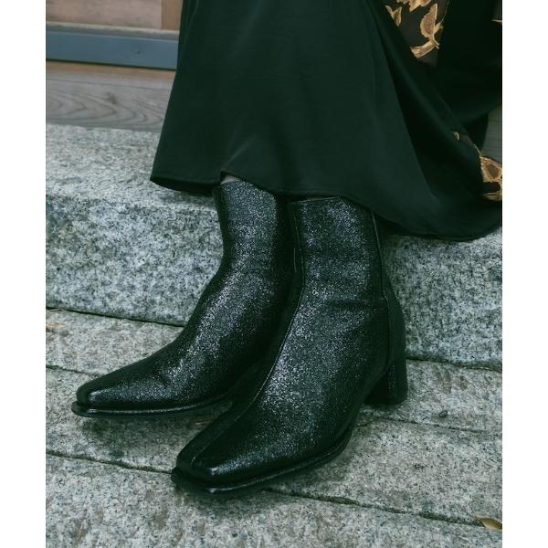 ブーツ Glitter Square Boots/グリッタースクエアブーツ レディース