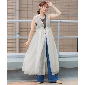 ワンピース シアーギャザーロングジレの商品画像