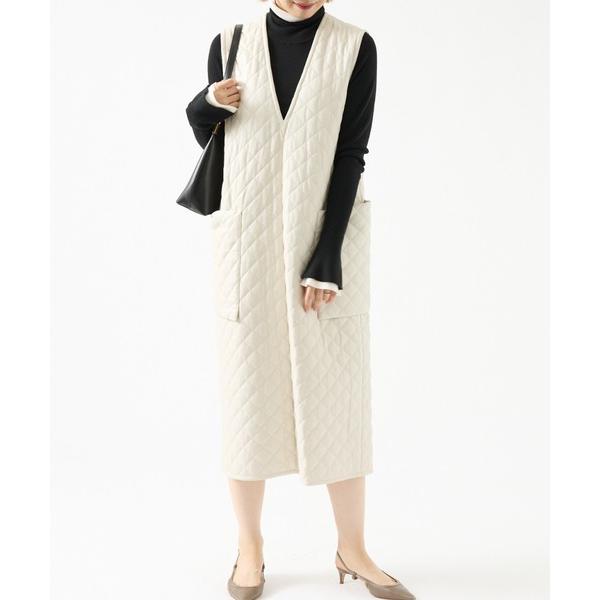 ワンピース フェイクレザーキルトジャンパースカート