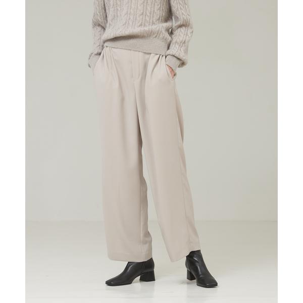 パンツ バックサテンジョーゼットワイドパンツ レディース