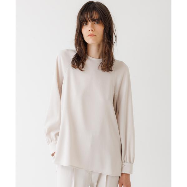 ブラウス シャツ バックサテンジョーゼットスリットブラウス レディース