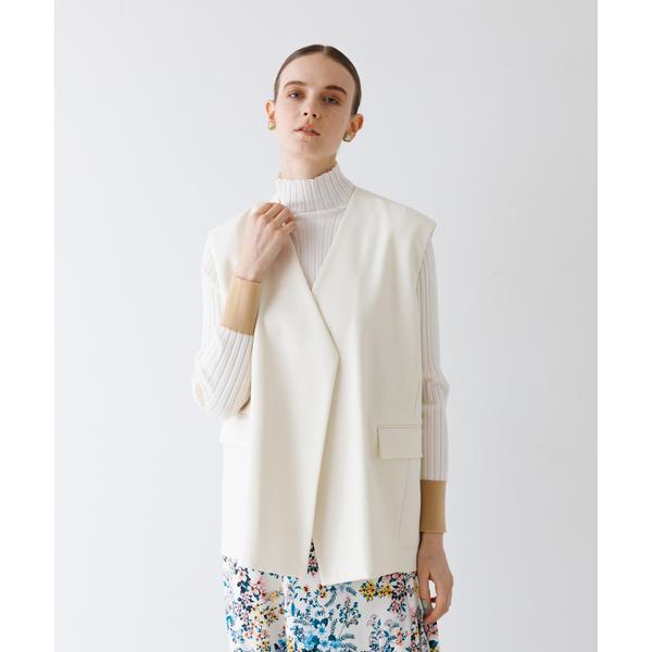 ジャケット テーラードジャケット ダブルフェイスベスト レディース