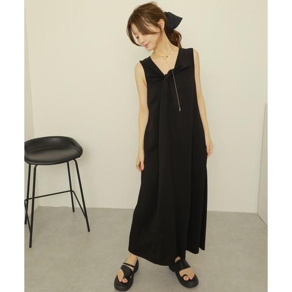 ワンピース 2way twist ribbon long dress /2wayツイストリボンノース...