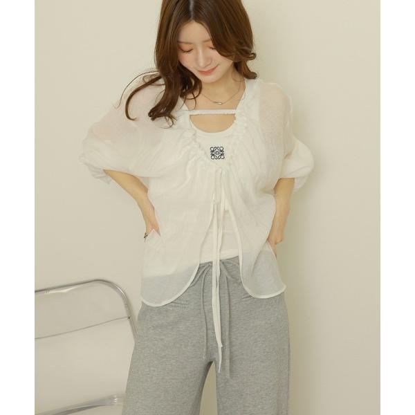 ブラウス シャツ 2way conscious sheer tops /2wayコンシャスシアー長袖...