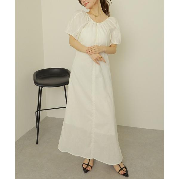 ワンピース cotton linen back open long dress /コットンリネンバッ...