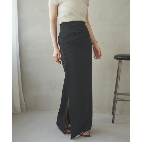 スカート tuck slit long skirt /タックサイドスリットロングスカート