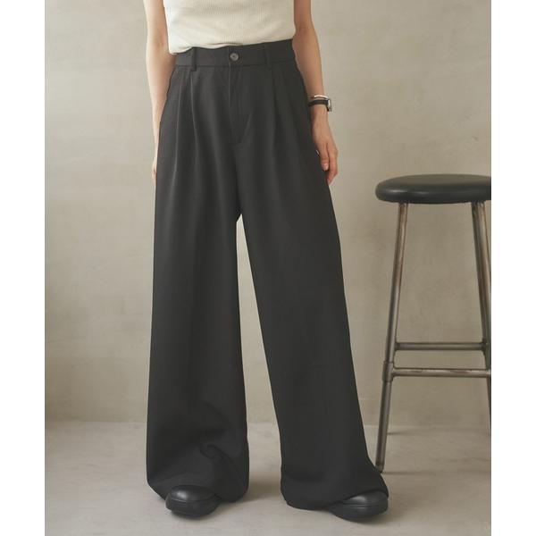 ワイドパンツ パンツ double tuck wide pants /ダブルタックハイウエストワイド...