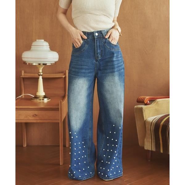 ワイドパンツ ジーンズ デニム デニムパンツ pearl washed wide denim /パー...