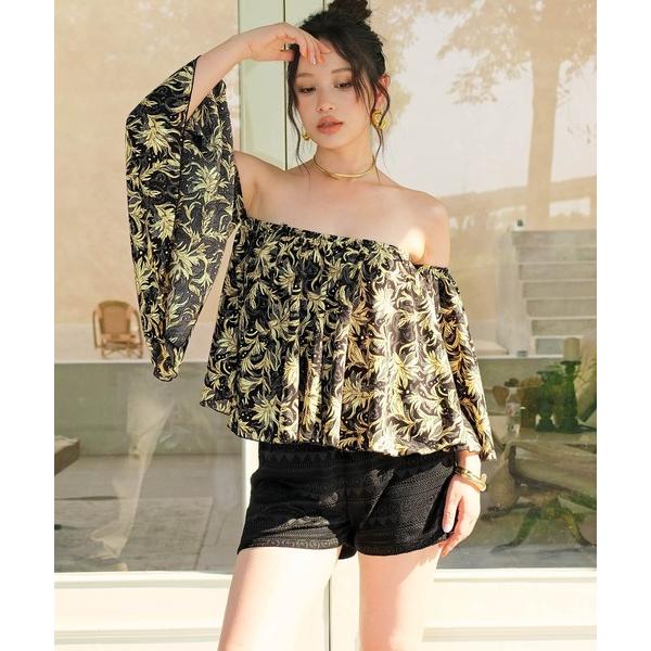 ラッシュガード カバーアップ オフショルダー キャミソール セットアップ 体型カバー レディース レ...