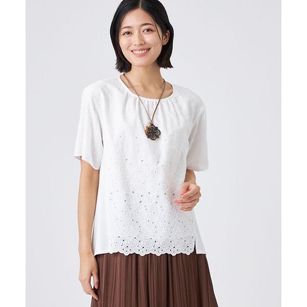 tシャツ 「ウォッシャブル」カットワークレースコンビ レディース