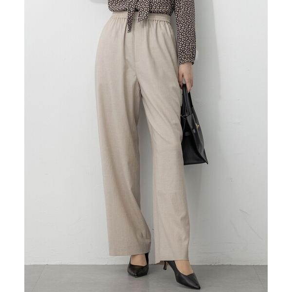 パンツ 「洗える」トリアセスラブストレッチ ワイド パンツ レディース