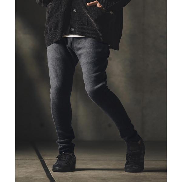 パンツ mp13875-High-rise slim-fit pants-Bonded fleece...