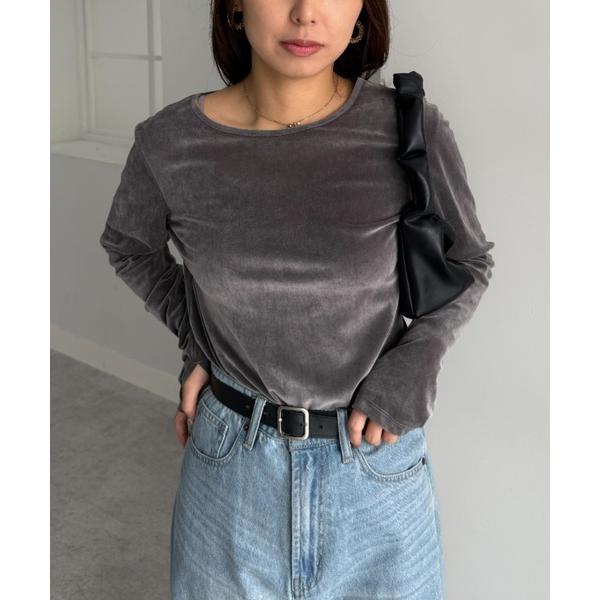 tシャツ UNDOVE　ベロア風フロッキ−シアートップス　(シアー/薄手/春服) レディース