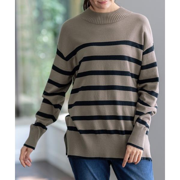 ニット セーター もちもちハイネックニットプルオーバー レディース