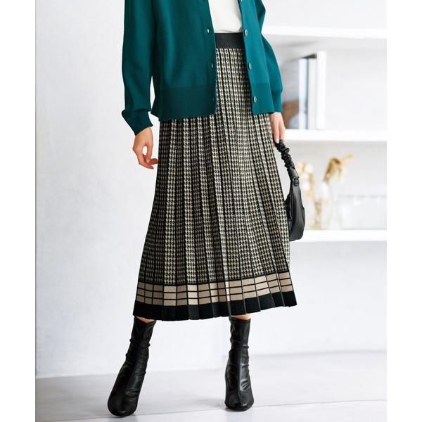 スカート ジャカードニットプリーツスカート