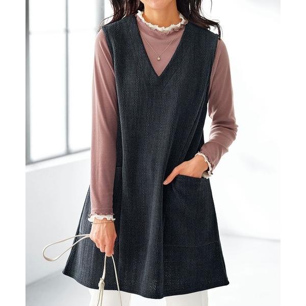 スカート モールジャカード素材ジャンパースカート