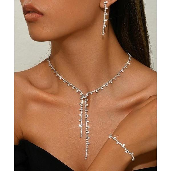 ネックレス 「3点セット」ネックレス＆ブレスレット＆ピアス レディース