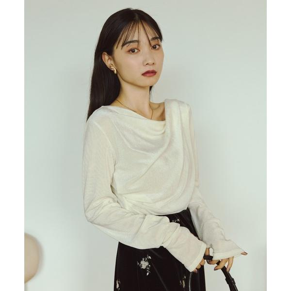 tシャツ フィンガードレープフロッキートップス レディース