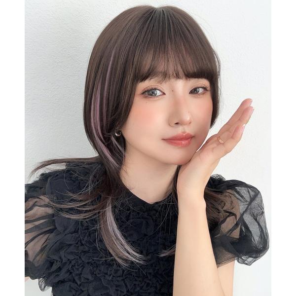 ウィッグ エクステ 「 ミアハッシュカット 」 ウィッグ 自然 ミディアム ウルフ セミロング 韓国...