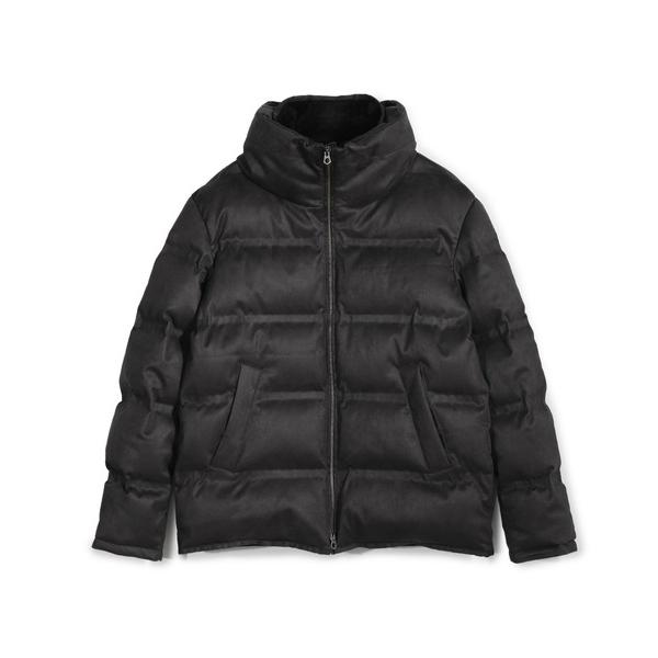 ダウンジャケット ダウン スエード調ツイルプリントダウンジャケット メンズ