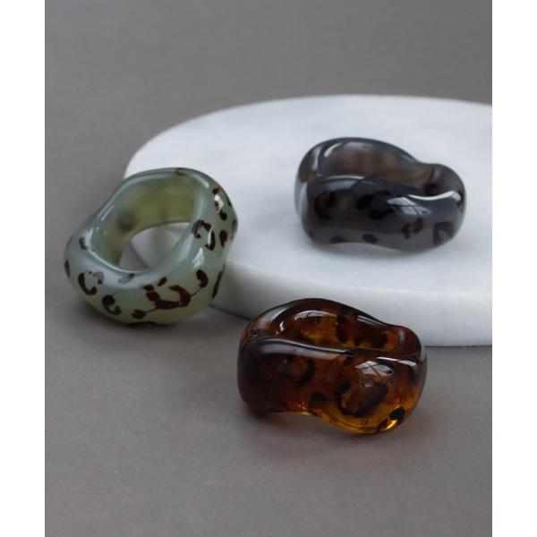 指輪 リング レオパードニュアンスラインリング レディース