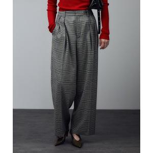 スラックス パンツ ウールタックワイドパンツ / セットアップ対応 レディース