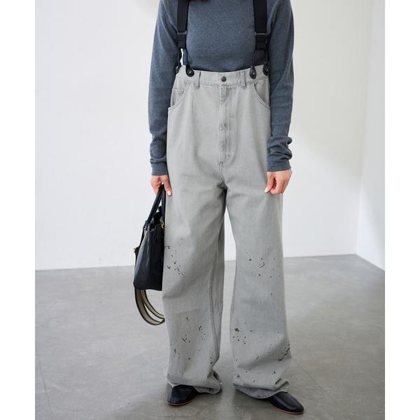 ジーンズ デニム デニムパンツ PAYDAY /ペイデイ サスペンダー付きペイント加工デニム レディ...