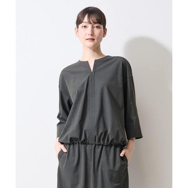 tシャツ 「Allease/オールイーズ」ナイロンストレッチキーネックプルオーバー レディース