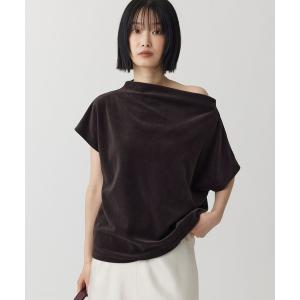 tシャツ 半袖 「洗濯可」ベロアニュアンスカットソー レディース