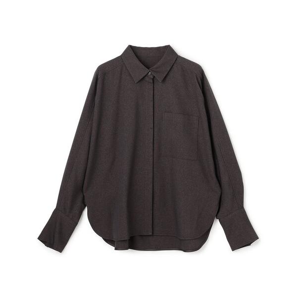 ブラウス シャツ ウォッシャブルウールライクツイル ドルマンシャツ レディース