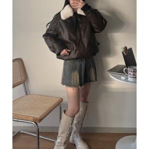 「nemne store」 ブルゾン フリー ブラウン レディース