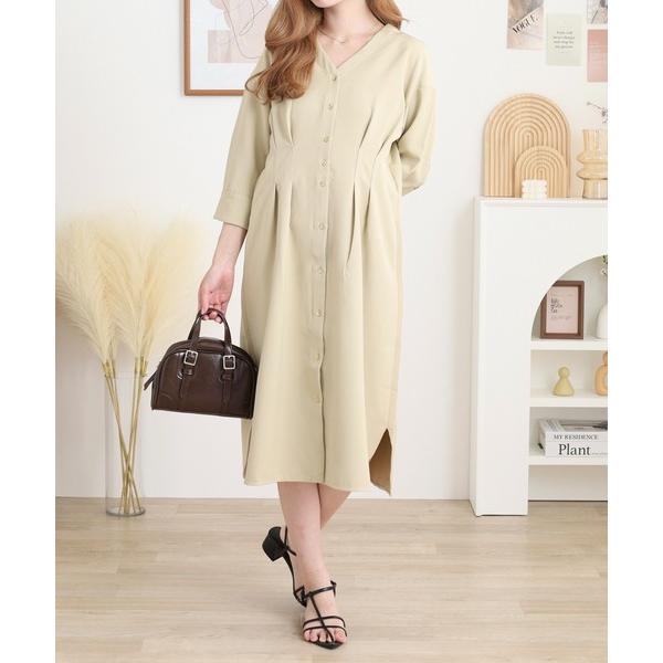 ワンピース Rename タック5分袖ワンピース