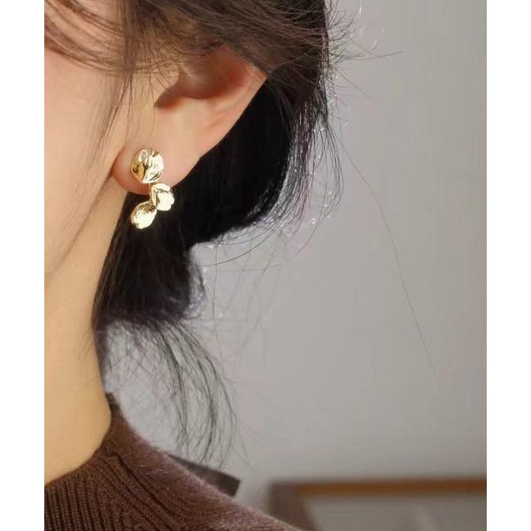 ピアス やわらな輝きメタルプレートピアス レディース