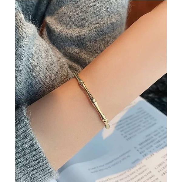 ブレスレット バンブーデザインがオシャレな上品ブレスレット レディース