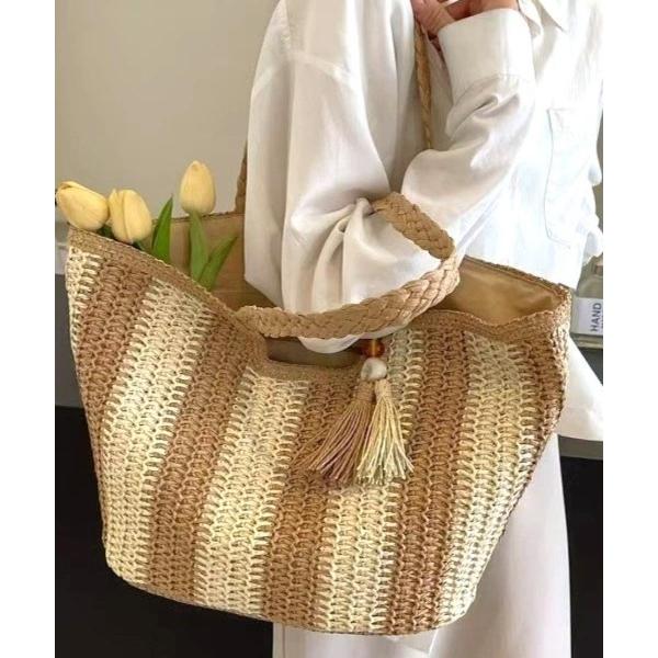 トートバッグ 軽やかな編みトートバッグ レディース