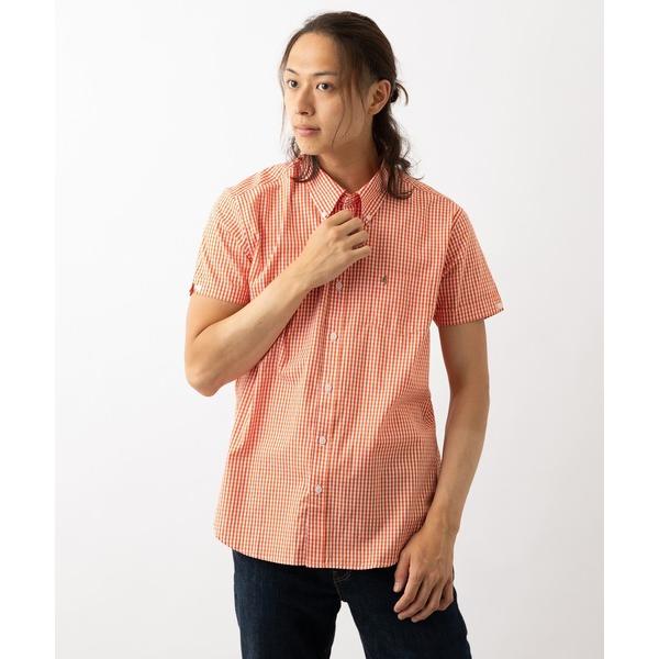 シャツ Gabicci フレイザー ボタンダウン ノッチカフ ギンガムチェック 半袖シャツ メンズ