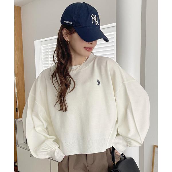 ニット セーター 「Ada.別注 U.S. POLO ASSN」ボリュームスリーブ クロップド ベー...
