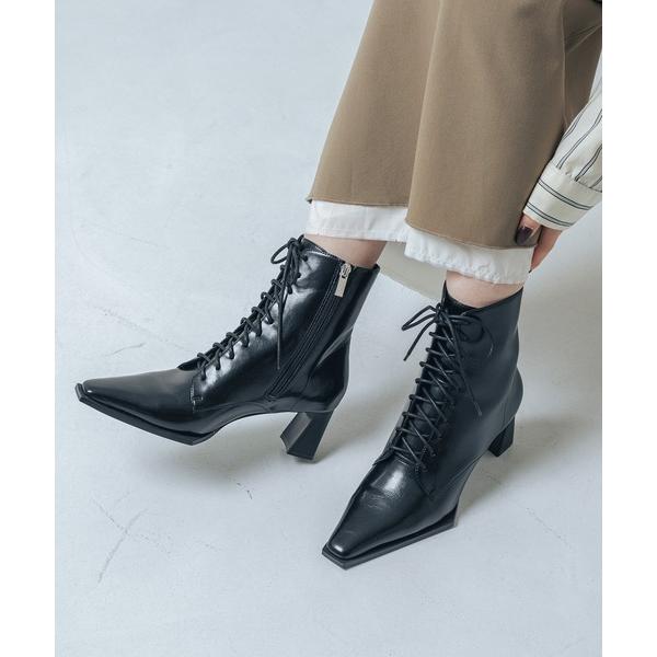 ブーツ 「S-LLサイズ展開・クッション入り」6cmレースアップショートブーツ BZ23838 レデ...