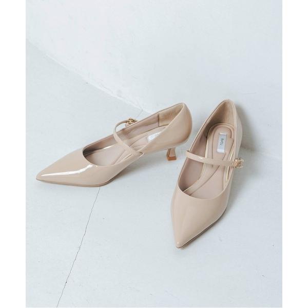 パンプス 「ふかふか・クッション入り」ポインテッド4.5cmメリージェーン BZ23845