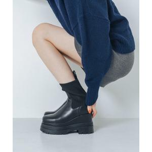 ブーツ 「ふかふか・クッション入り」11cmニットショートブーツ IZ5803 レディース