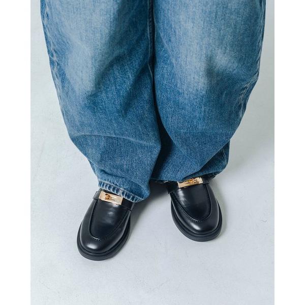 ローファー 「クッション入り・柔らかい」バックルラウンドローファー IZ5806 レディース