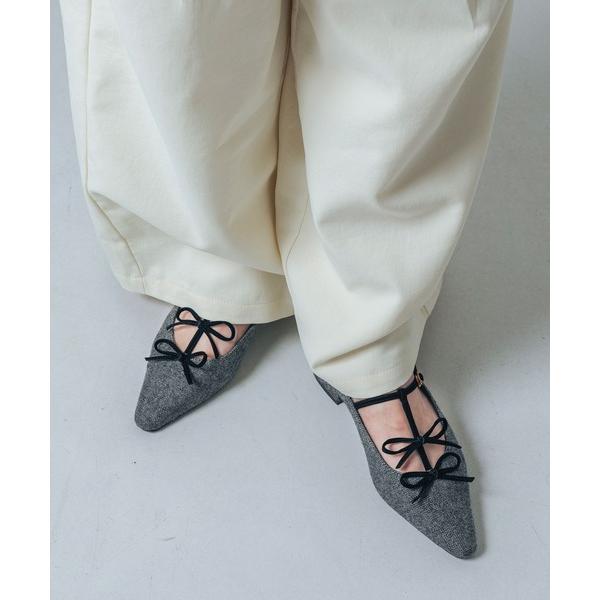 パンプス 「ふかふか・クッション入り」ダブルリボンメリージェーン IZ5833